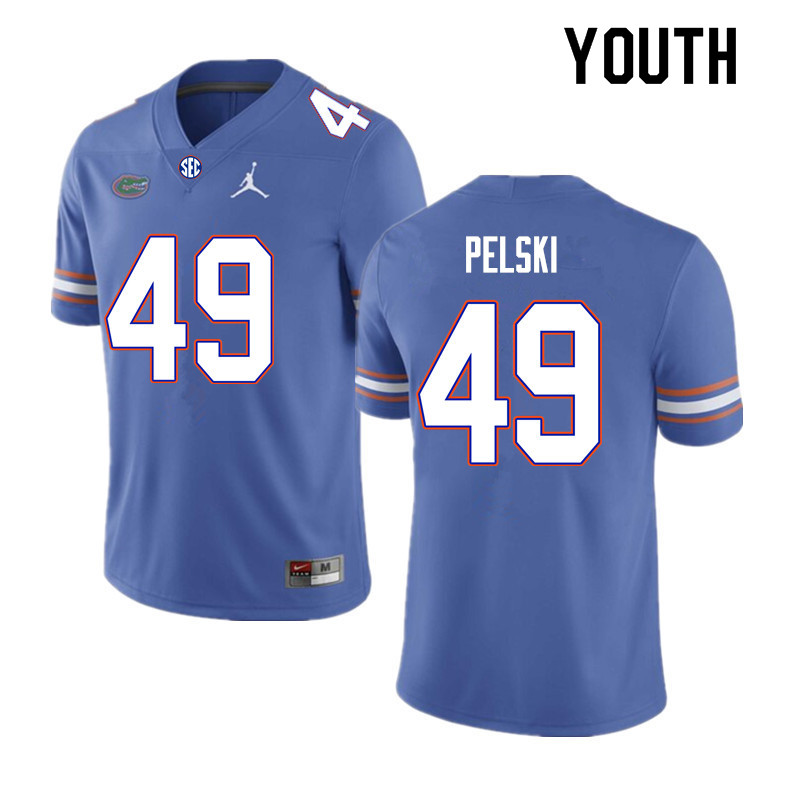 Youth #49 Preston Pelski Florida Gators College Football Jerseys Sale-Royal - Click Image to Close